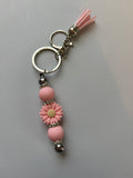 Pink flower keychain