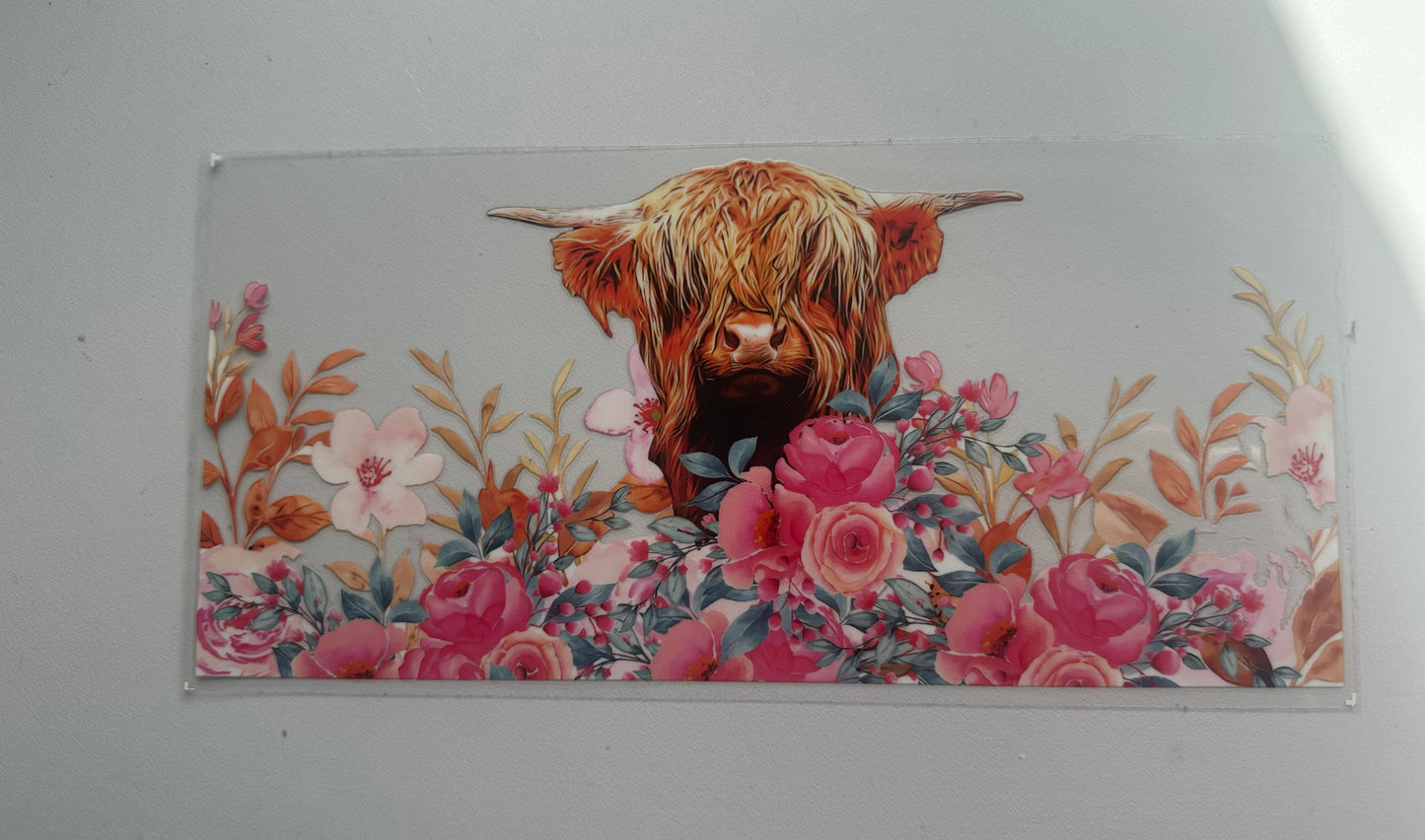 Highland cow with flowers